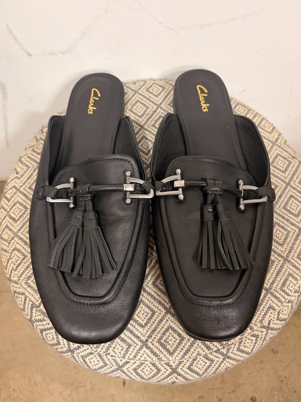 Clarks Mules Black Leather Size 6 Women’s